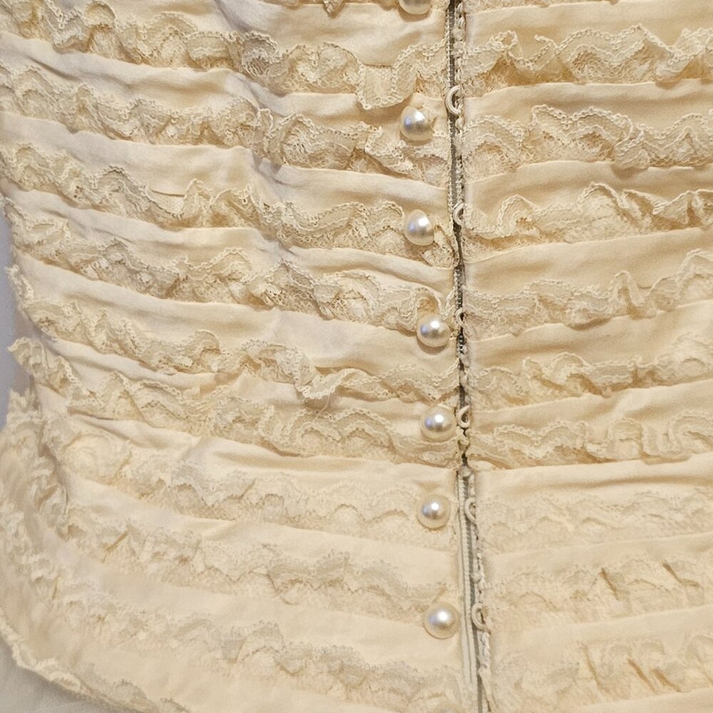 Floranna Victorian Southern Bell Beige Wedding Dress‎ 48/12 - Picture 6 of 9